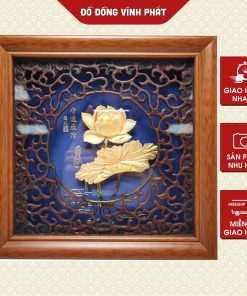 Tranh hoa sen mạ vàng 24k,quà tặng doanh nghiệp,công ty