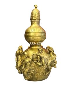 Hồ lô bát tiên bằng đồng vàng nguyên chất,nhiều kích thước,15cm,20cm,26cm