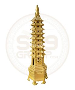 Tháp văn xương bằng đồng mẫu 9 tầng,cao 24cm x ngang 7cmx nặng 700g,thương hiệu đồng Vĩnh Phát,tác dụng giúp thăng quan tiến chức