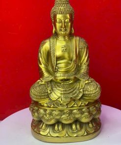 Phật tổ áo hoa bằng đồng cao 31cm