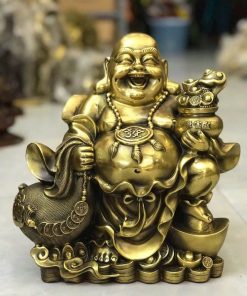 Di lặc cầm bị bằng đồng cao 30cm