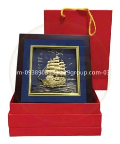 Tranh thuyền buồm mạ vàng 24k,quà tặng đối tác, sự kiện