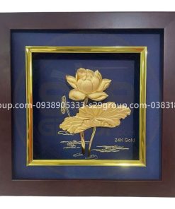 Tranh hoa sen mạ vàng 24k, quà tặng doanh nghiệp,đối tác